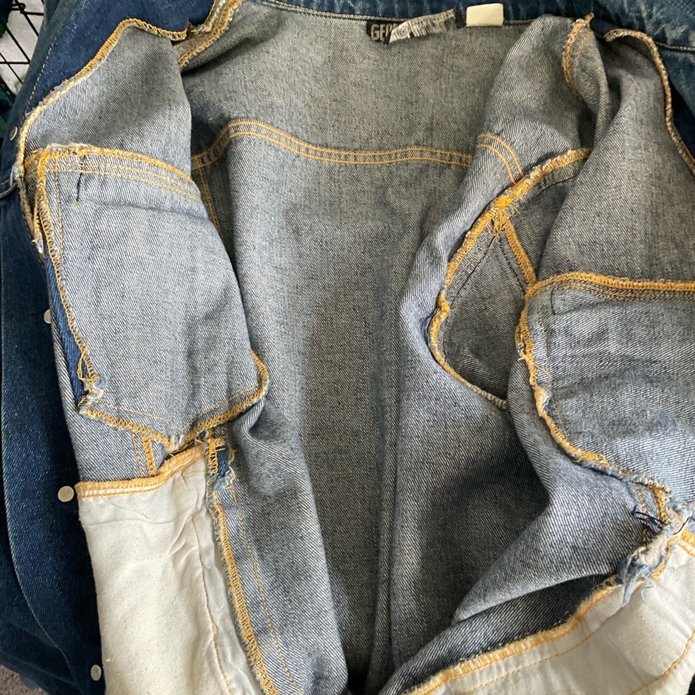🌵HP🌵 Genuine Vintage Generation One Heavy Denim Trucker Jacket Mens XL - Picture 9 of 9